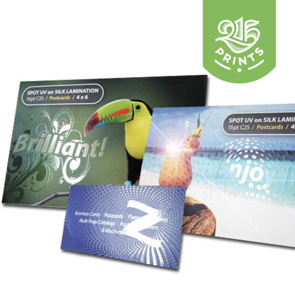 spot uv postcards