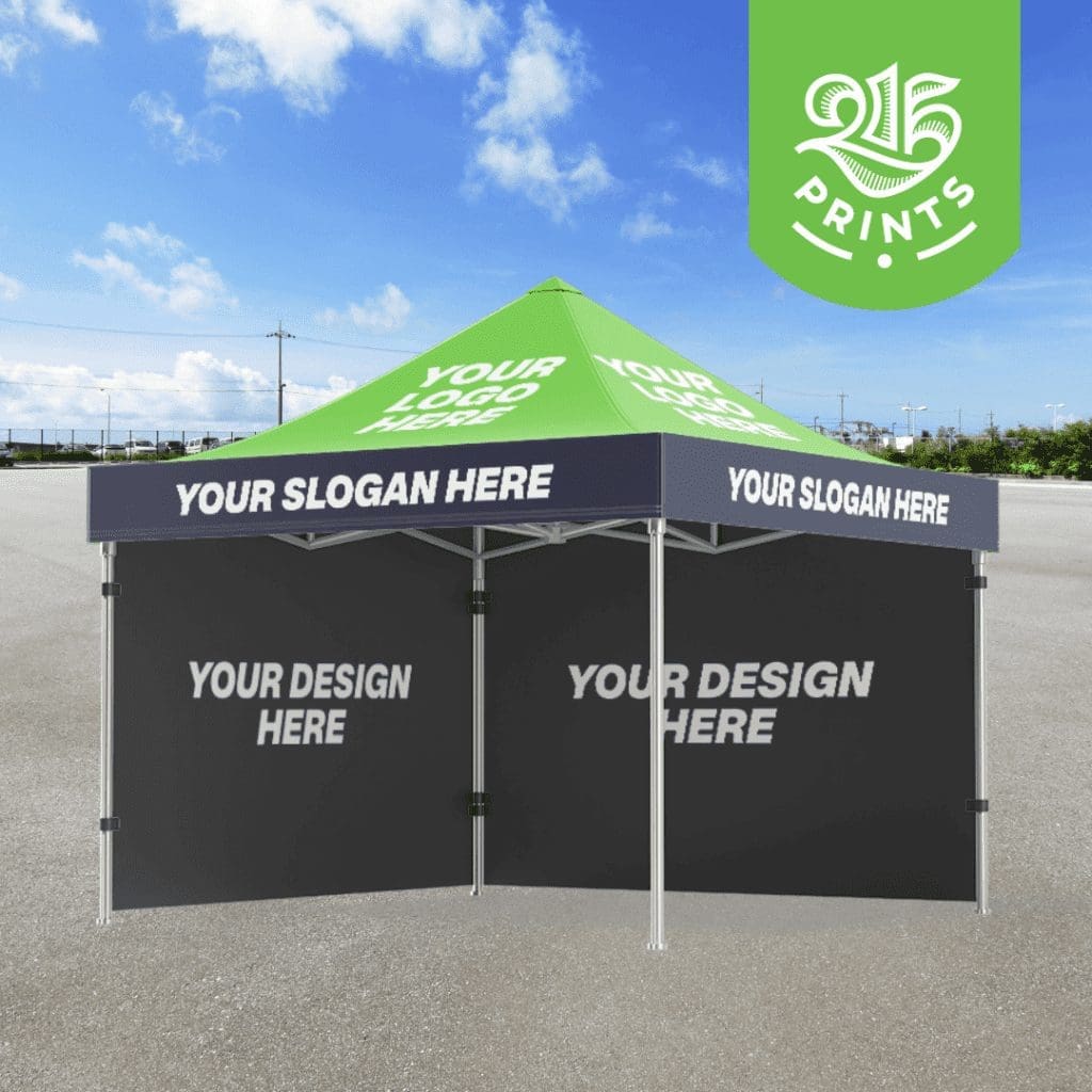 what size banner for 10x10 tent