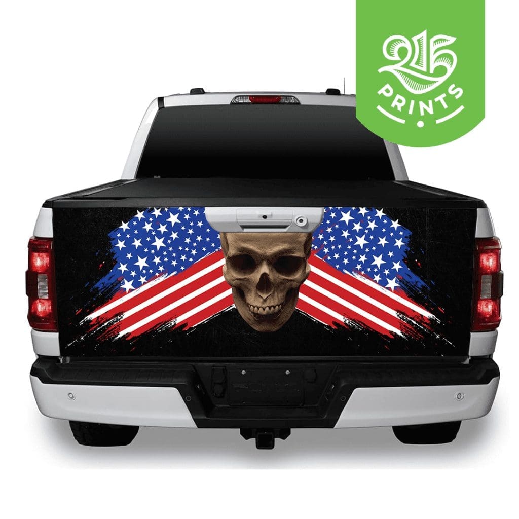american flag tailgate decal